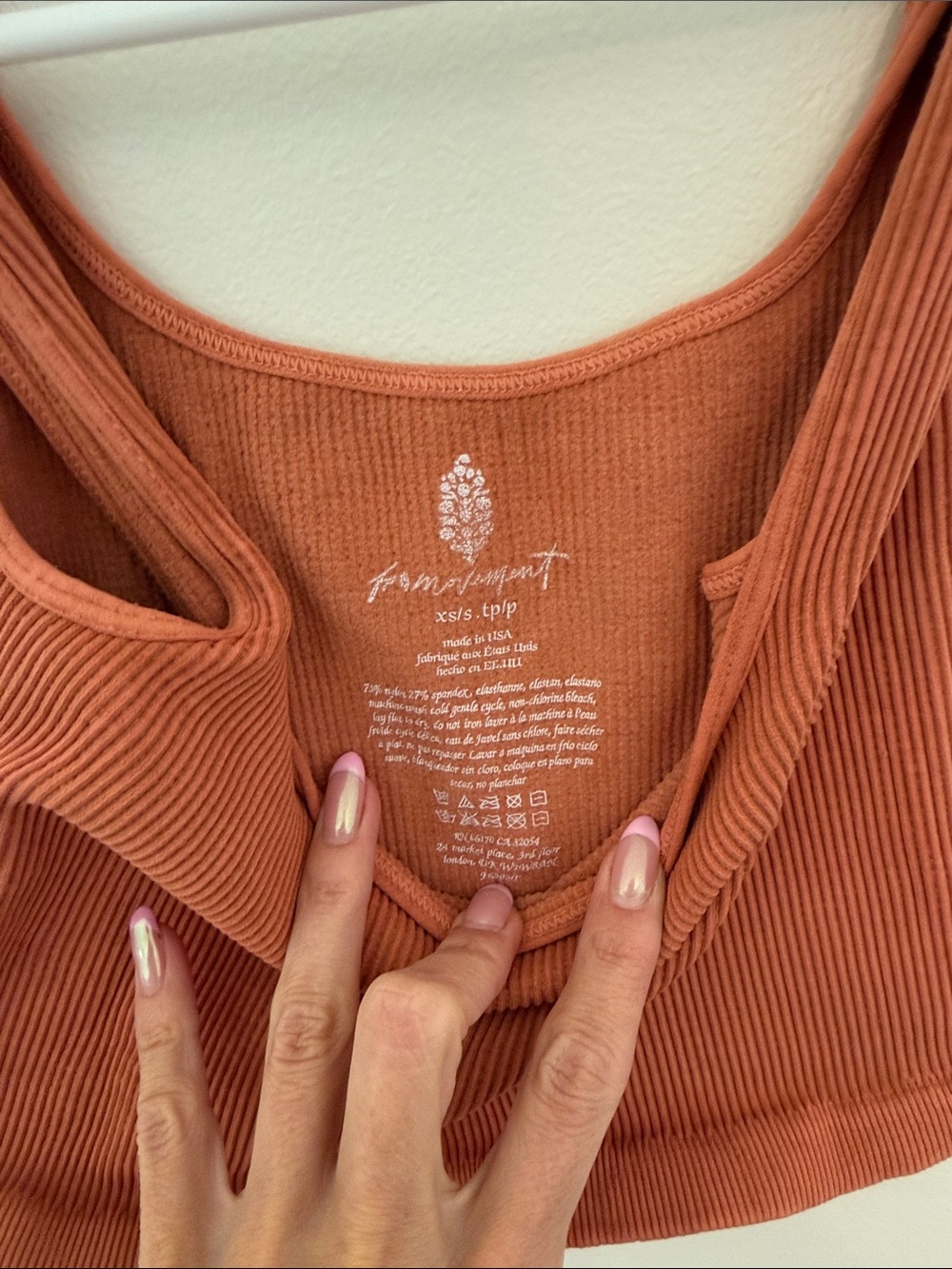 Free People Ribbed Crop Tank in Rust - Picture 2 of 4